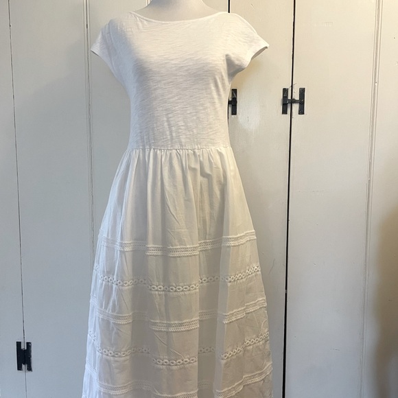 Boden, white, mixed media, cap sleeve dress. - Picture 4 of 10